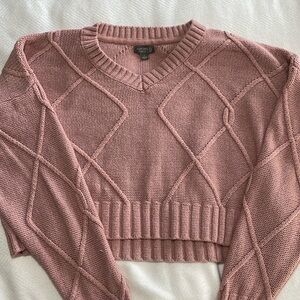 Maeve Cable Knit V-Neck Pullover Sweater